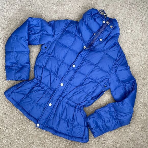 Ralph Lauren Down Puffer Jacket Women Small Royal Blue Full Zip Mock Neck Snow - Picture 5 of 11